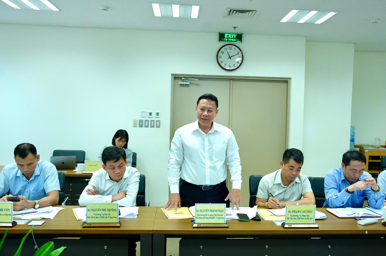 Thường trực Hội đồng phối hợp PBGDPL trung ương làm việc với Đài Truyền hình Việt Nam