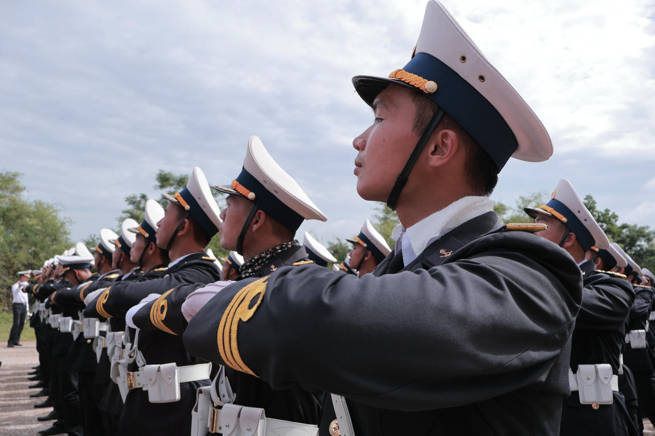  Các chiến sĩ hăng say luyện tập hằng ngày, bất kể thời tiết nắng hay mưa. (Ảnh: PV).