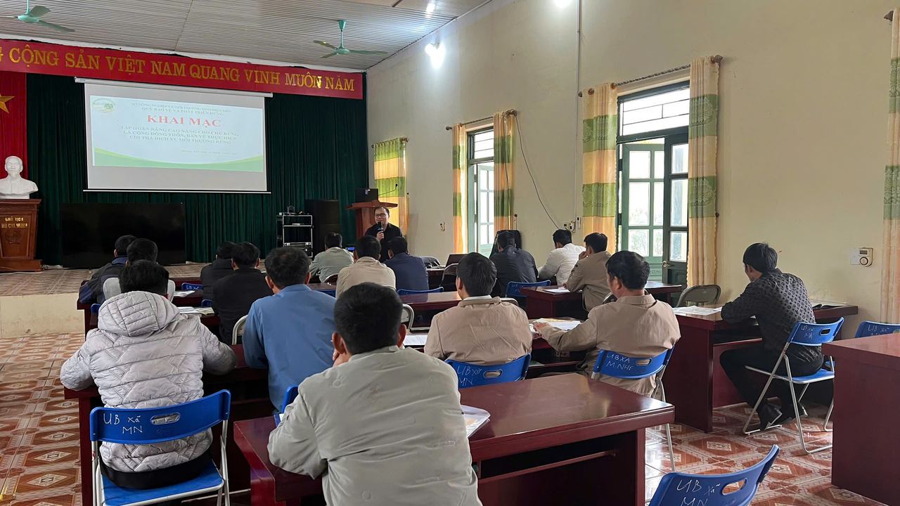 Quỹ Bảo vệ và Phát triển rừng tỉnh Điện Biên tổ chức tập huấn cao năng lực cho chủ rừng là cộng đồng tại huyện Mường Nhé (cũ).