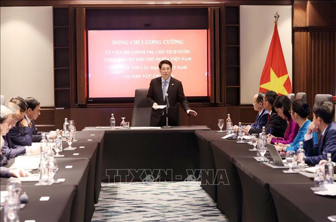 Chủ tịch nước Lương Cường phát biểu chỉ đạo. Ảnh: Lâm Khánh/TTXVN