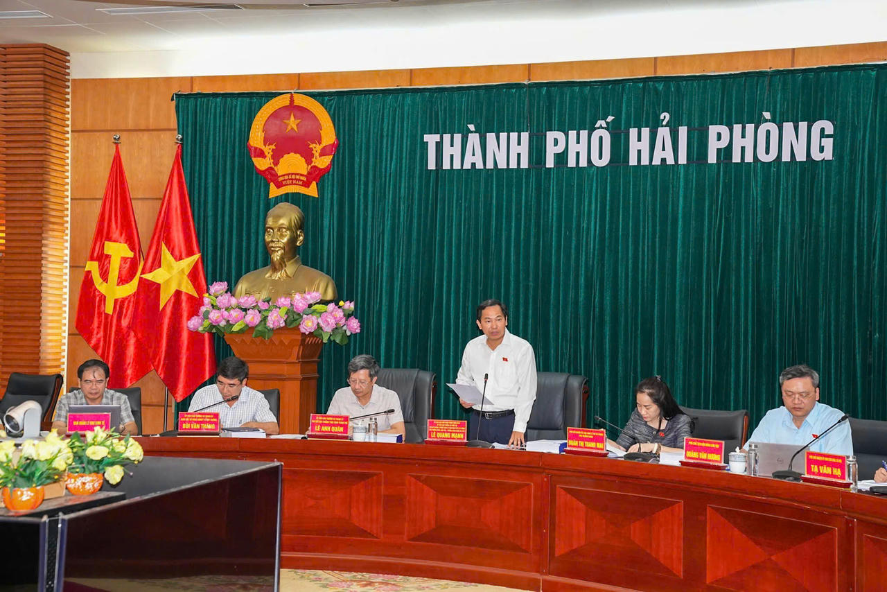 Phó Chủ nhiệm Thường trực Uỷ ban Kinh tế và Tài chính Lê Quang Mạnh phát biểu tại cuộc họp.