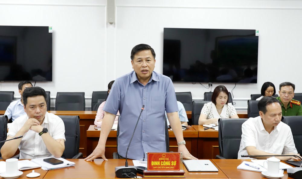 Phó Chủ tịch UBND tỉnh Phú Thọ Đinh Công Sứ tại buổi làm việc.