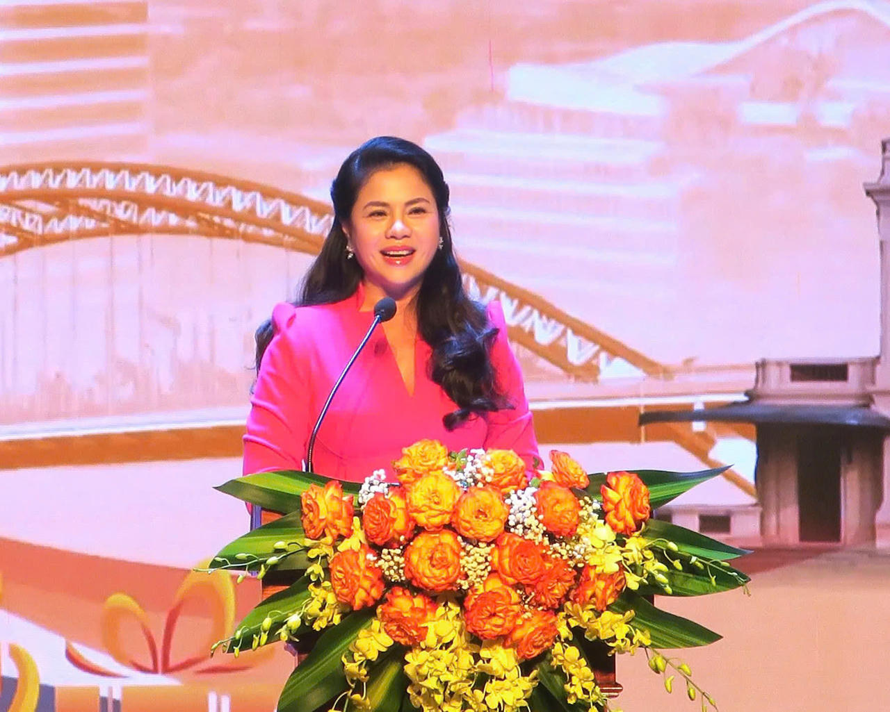Giám đốc Sở Văn hoá, Thể thao và Du lịch Hải Phòng Trần Thị Hoàng Mai phát biểu tại sự kiện.