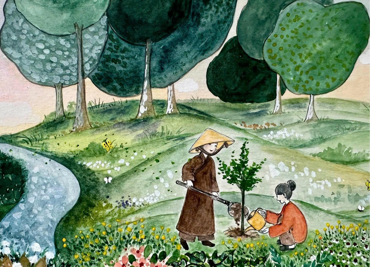 Chăm tâm như chăm vườn.