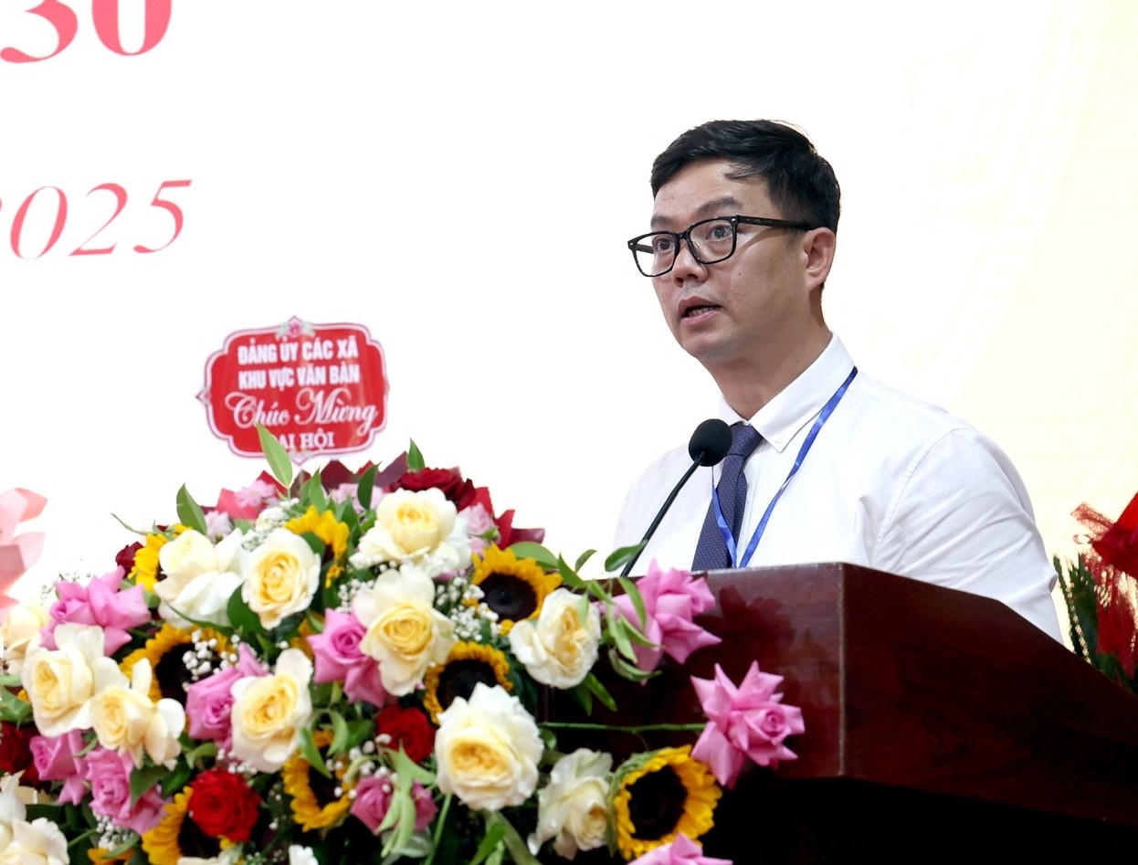  Chủ nhiệm Ủy ban Kiểm tra Tỉnh ủy Lào Cai Nguyễn Minh Toàn phát biểu chỉ đạo tại Đại hội.