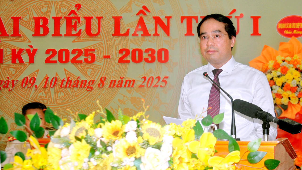 Bí thư Tỉnh ủy Lào Cai Trịnh Xuân Trường phát biểu chỉ đạo tại Đại hội.