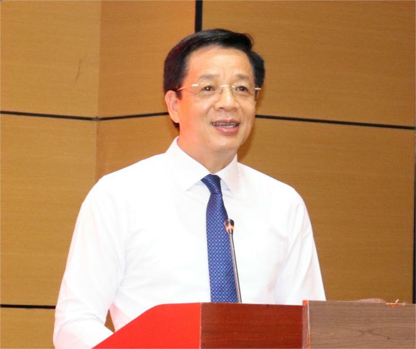 Ông Nguyễn Văn Hồi, Ủy viên Ban Thường vụ Tỉnh ủy, Bí thư Đảng ủy, Chủ tịch Ủy ban MTTQ tỉnh Quảng Ninh phát biểu tại hội nghị.