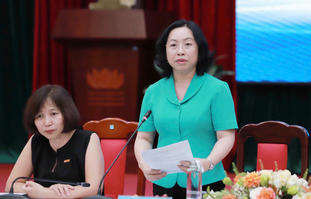 Bà Thái Thu Xương, Phó Chủ tịch Thường trực Tổng Liên đoàn Lao động Việt Nam. Ảnh:Tô Thế