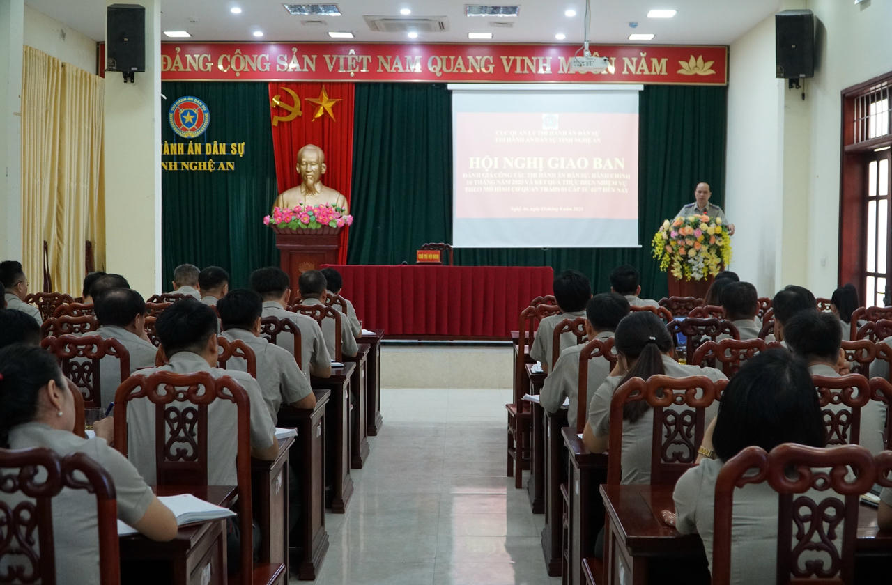 Toàn cảnh hội nghị sơ kết công tác thi hành án dân sự 10 tháng đầu năm 2025 (ảnh Tuyết Lan)