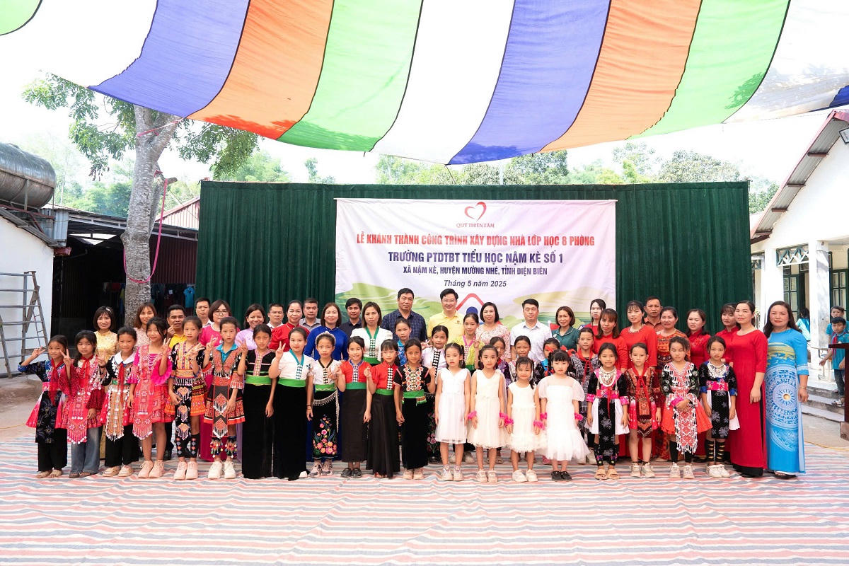 Trường PTDT bán trú Tiểu học Nậm Kè (Điện Biên) – một trong những công trình được Quỹ khánh thành và đưa vào sử dụng tháng 5/2025
