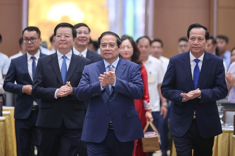 Thủ tướng Phạm Minh Chính chủ trì Hội nghị toàn quốc tổng kết Chương trình mục tiêu quốc gia phát triển kinh tế - xã hội vùng đồng bào dân tộc thiểu số và miền núi giai đoạn 2021-2025 và định hướng nội dung giai đoạn 2026-2030 - Ảnh: VGP/Nhật Bắc