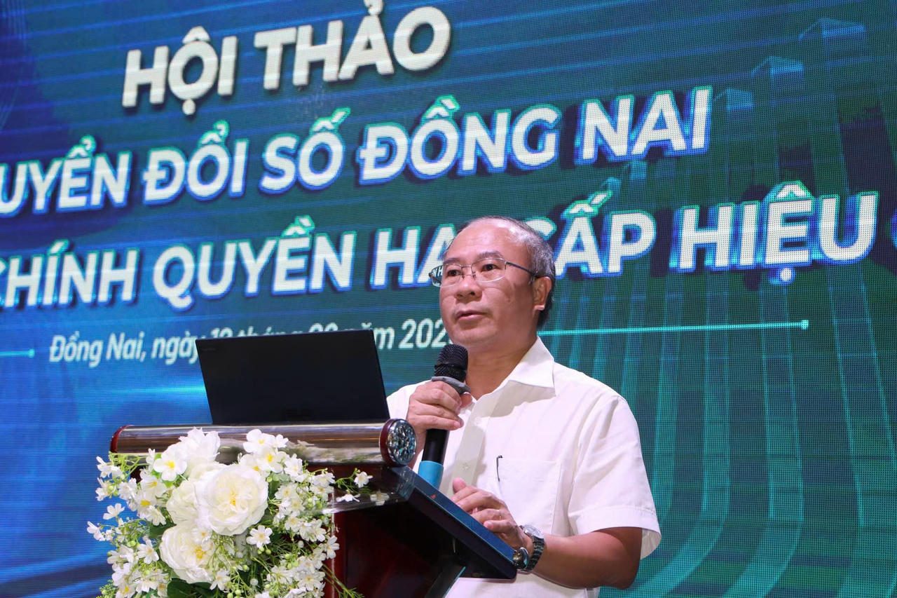 Phó Giám đốc Sở Khoa học và Công nghệ tỉnh Đồng Nai Nguyễn Minh Quang phát biểu khai mạc Hội thảo.