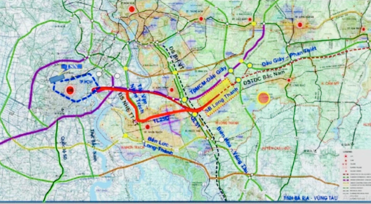 Dự kiến tuyến đường sắt Thủ Thiêm - Long Thành dài khoảng 42 km, thiết kế đường đôi, khổ 1.435 mm, tốc độ tối đa 120 km/h.