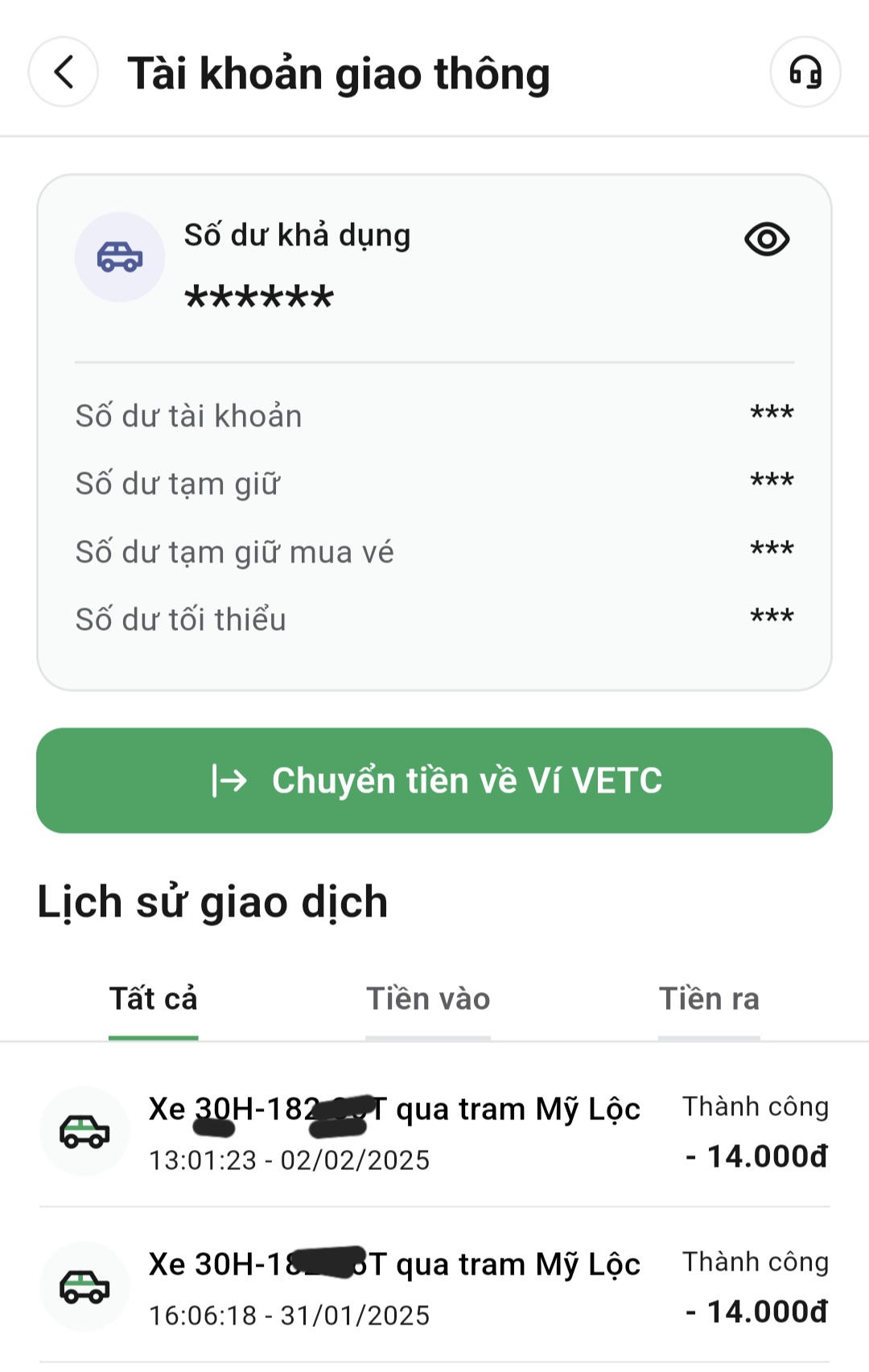 Một tài khoản giao thông. (Ảnh: Minh Hữu).