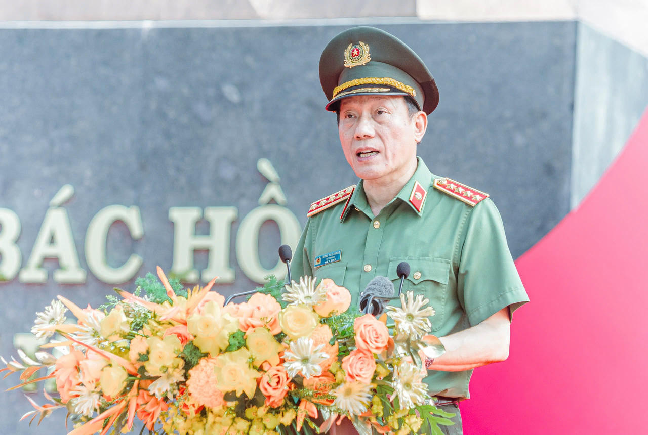 Đại tướng Lương Tam Quang phát biểu tại buổi lễ. Ảnh: Nguyên Đức.