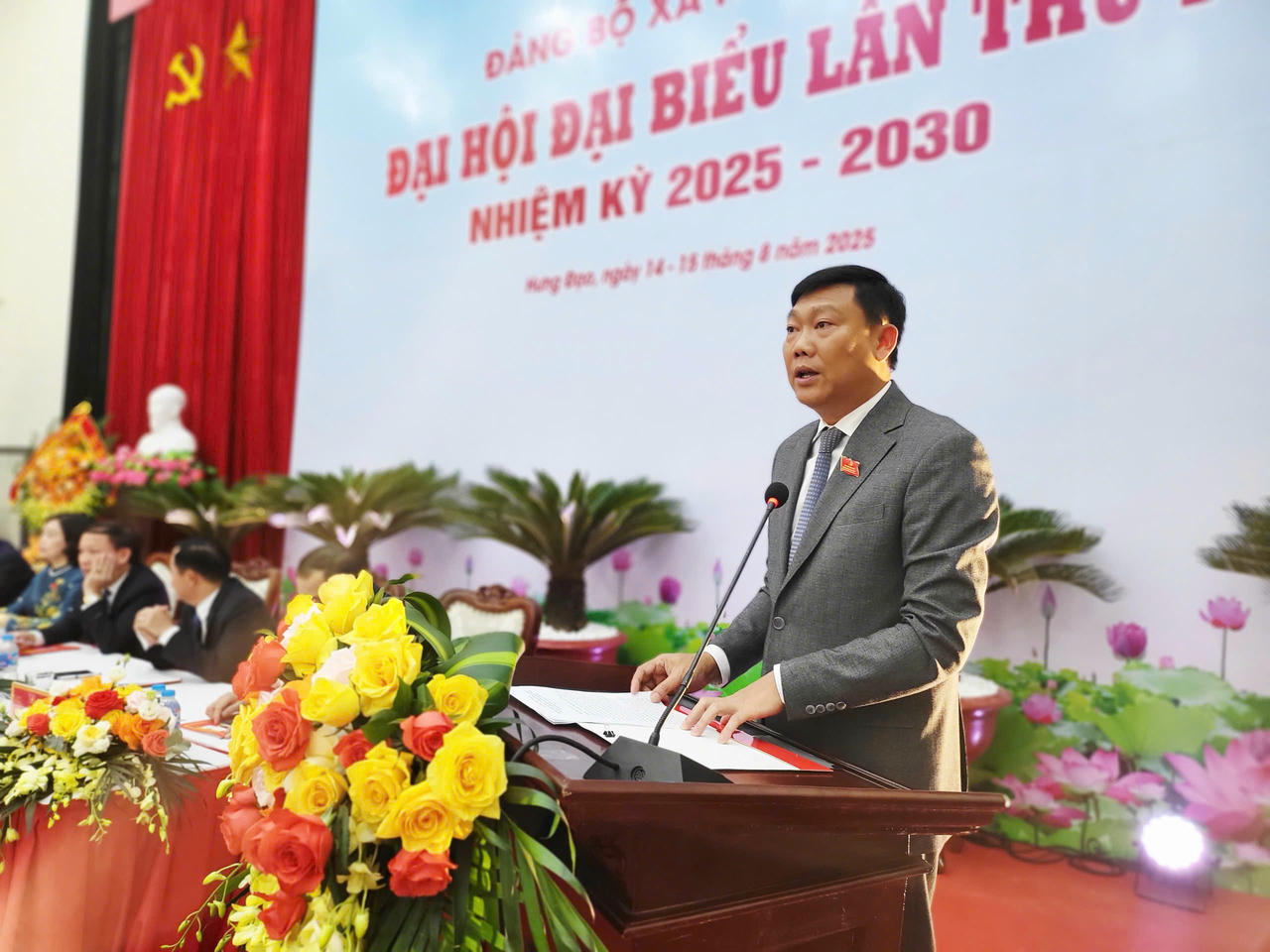 Đồng chí Đỗ Anh Tuấn, Ủy viên BTV Thành ủy, Trưởng ban Nội chính Thành ủy Hà Nội phát biểu, chỉ đạo Đại hội.