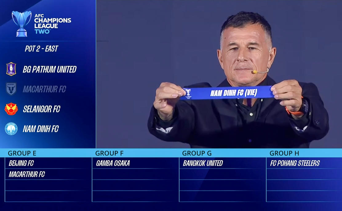 Nam Định chạm trán Gamba Osaka, Công an Hà Nội cùng bảng Beijing FC 
