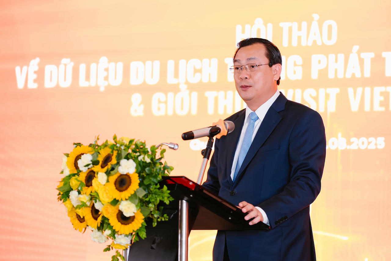 Ông Nguyễn Trùng Khánh - Cục trưởng Cục Du lịch Quốc gia Việt Nam phát biểu tại hội thảo.