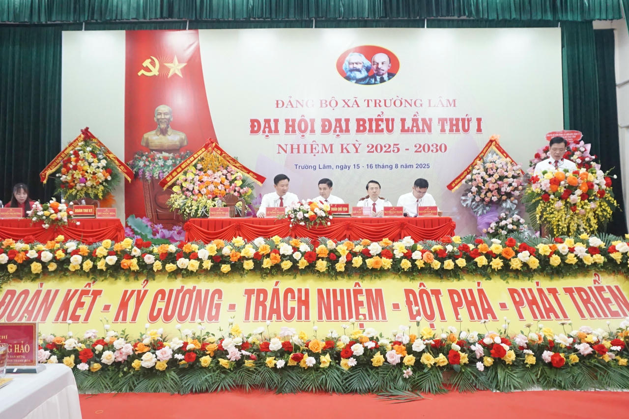 Đảng bộ xã Trường Lâm (Thanh Hóa): Quyết tâm thực hiện thắng lợi 6 nhiệm vụ trụ cột, 2 khâu đột phá chiến lược trong nhiệm kỳ 2025 - 2030