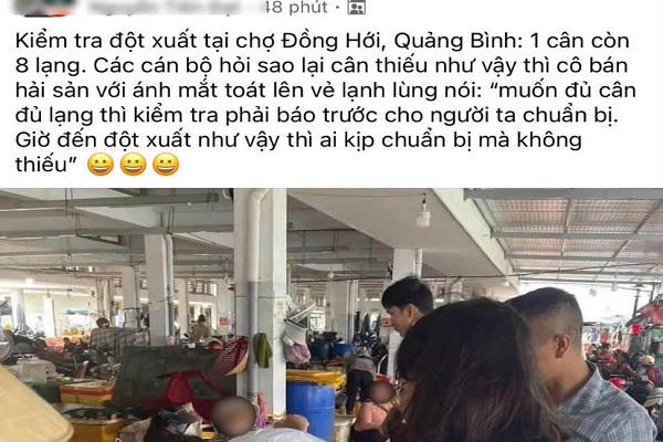 Xác minh thông tin ‘1 cân còn 8 lạng’ ở chợ Đồng Hới 