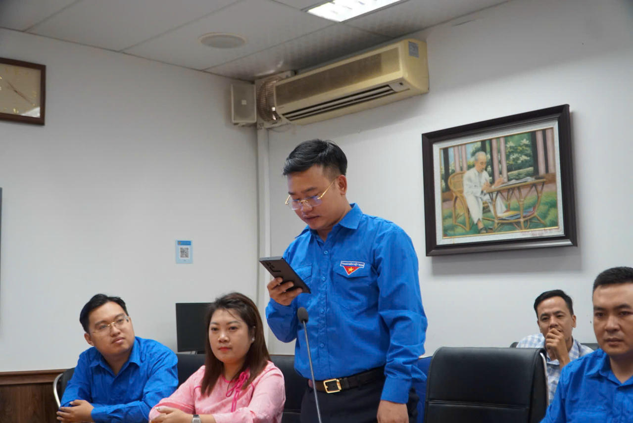 Đồng chí Lê Đức Anh (Ban Truyền thông Đa phương tiện) phát biểu tại buổi lễ.