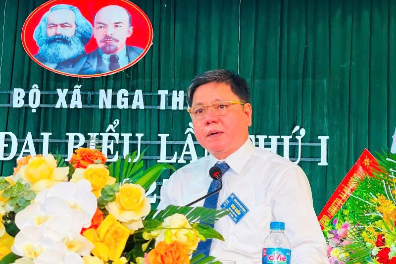 Ông Trần Quốc Huy, Giám đốc Sở Nội vụ tỉnh Thanh Hóa phát biểu chỉ đạo tại Đại hội. (Ảnh: Huyền Trang)