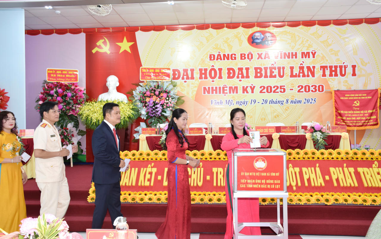 Đảng ủy xã Vĩnh Mỹ vận động ủng hộ Nhân dân Cuba với chủ đề “65 năm nghĩa tình Việt Nam - Cuba”.