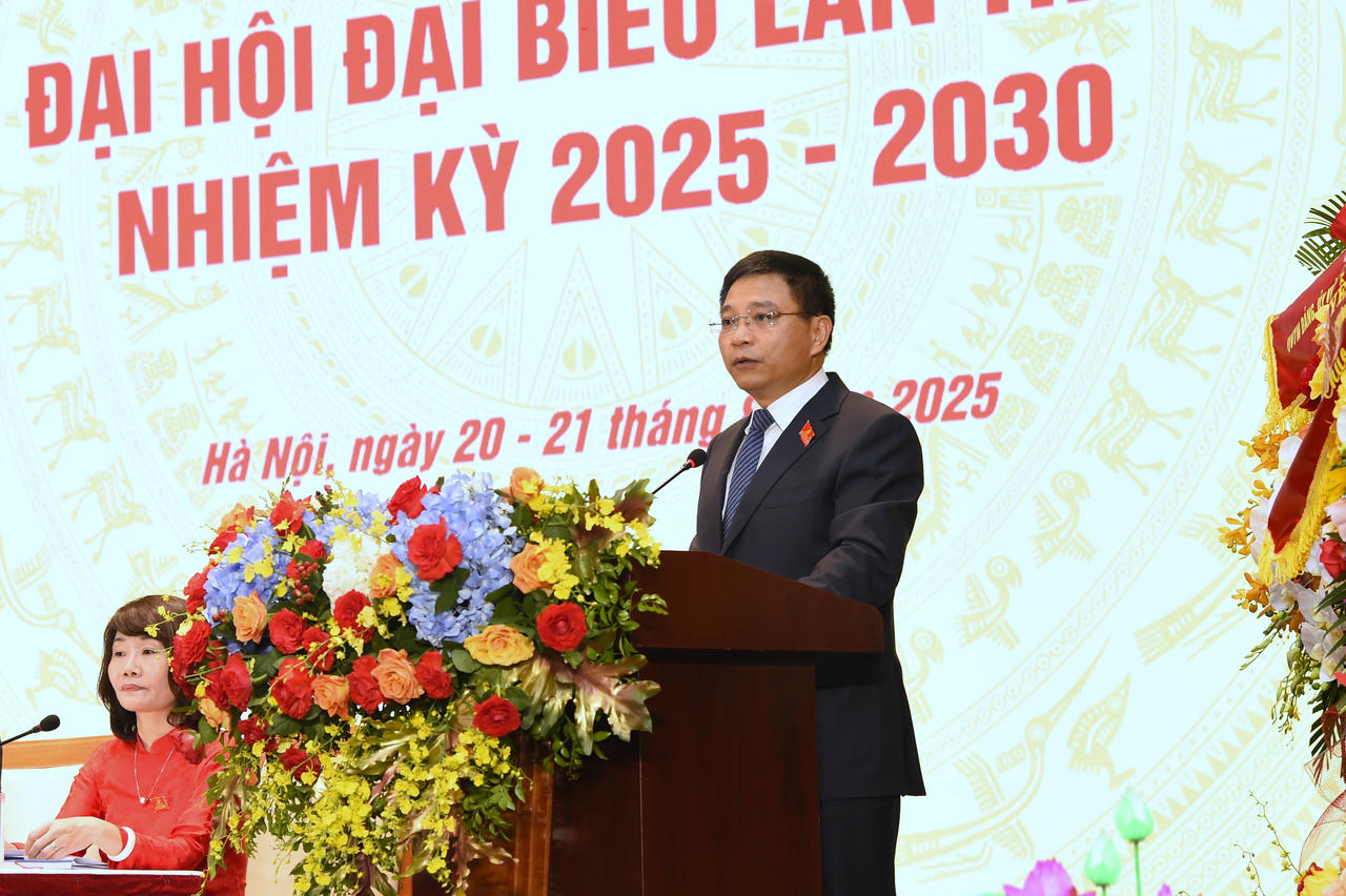 Bộ trưởng Bộ Tài chính Nguyễn Văn Thắng phát biểu khai mạc Đại hội