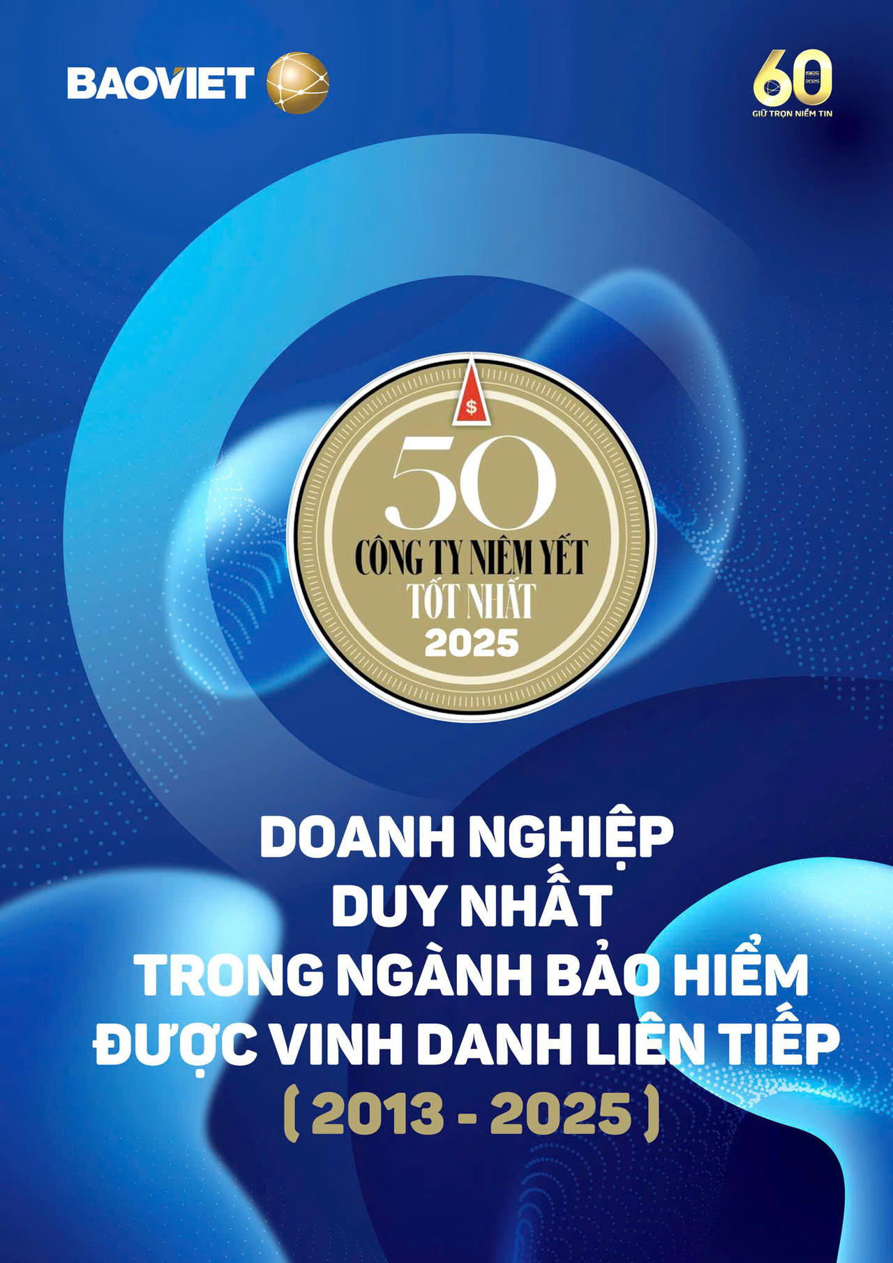 Bảo Việt liên tiếp được vinh danh trong 'Danh sách 50 công ty niêm yết tốt nhất Việt Nam' (Forbes) từ 2013