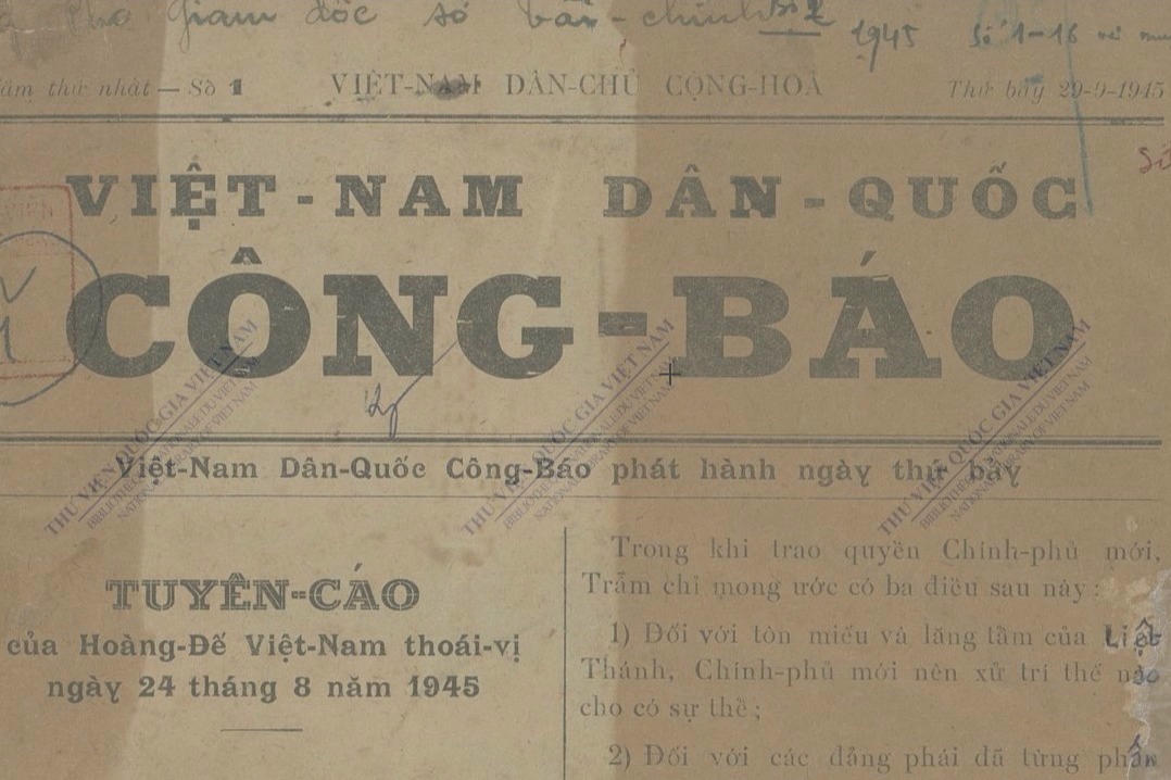 Nội dung tuyên cáo thành lập Chính phủ lâm thời Việt Nam Dân chủ Cộng hòa trên Công báo