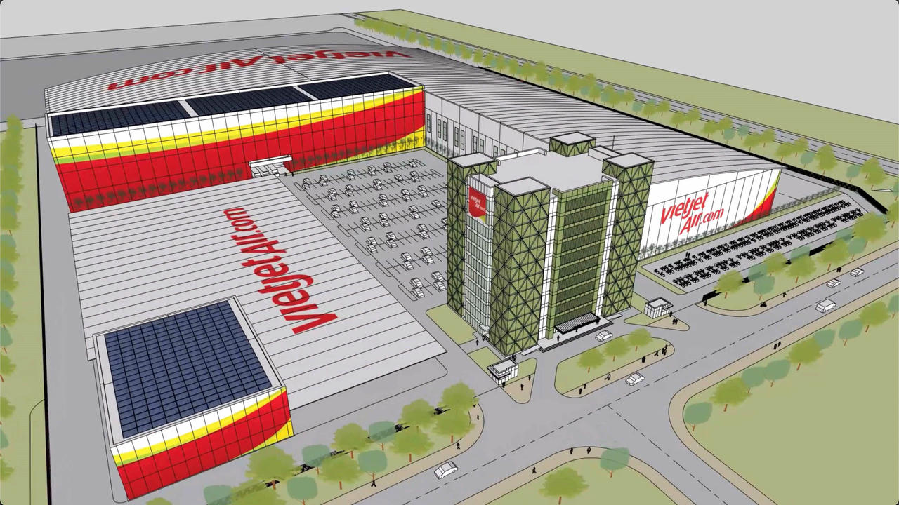 Phối cảnh Trung tâm Bảo dưỡng Tàu bay Vietjet tại Long Thành