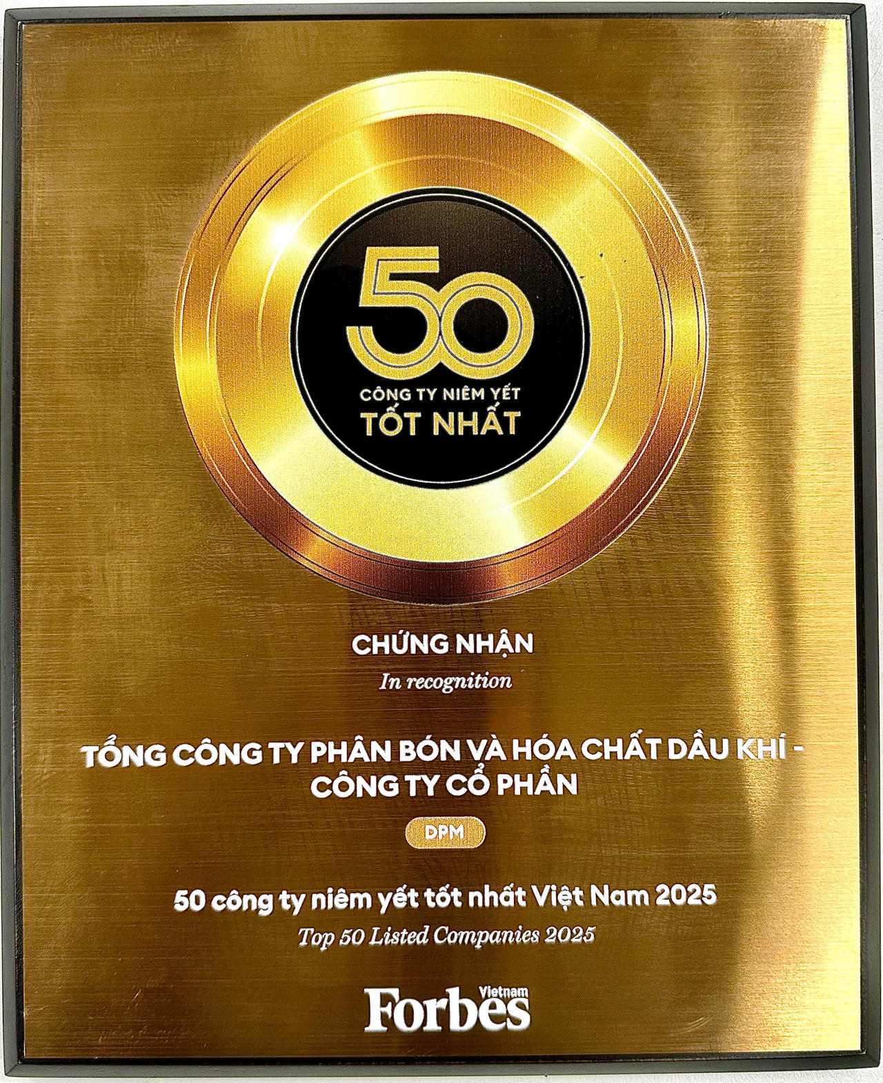 Phú Mỹ - PVFCCo đạt danh hiệu kép Top 50 công ty niêm yết tốt nhất và Top 25 Thương hiệu dẫn đầu Việt Nam năm 2025