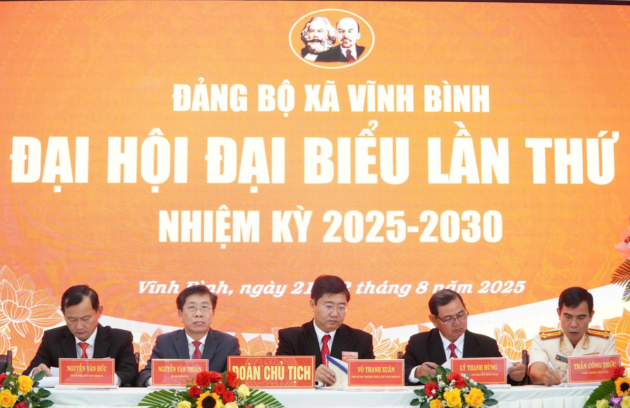 Đảng bộ xã Vĩnh Bình (tỉnh An Giang) long trọng tổ chức Đại hội đại biểu lần thứ I, nhiệm kỳ 2025 – 2030.