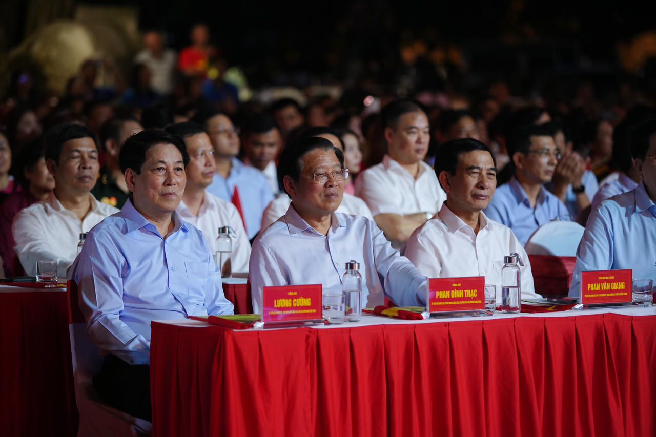 Chủ tịch nước Lương Cường tham dự tại điểm cầu Thủ đô Hà Nội.