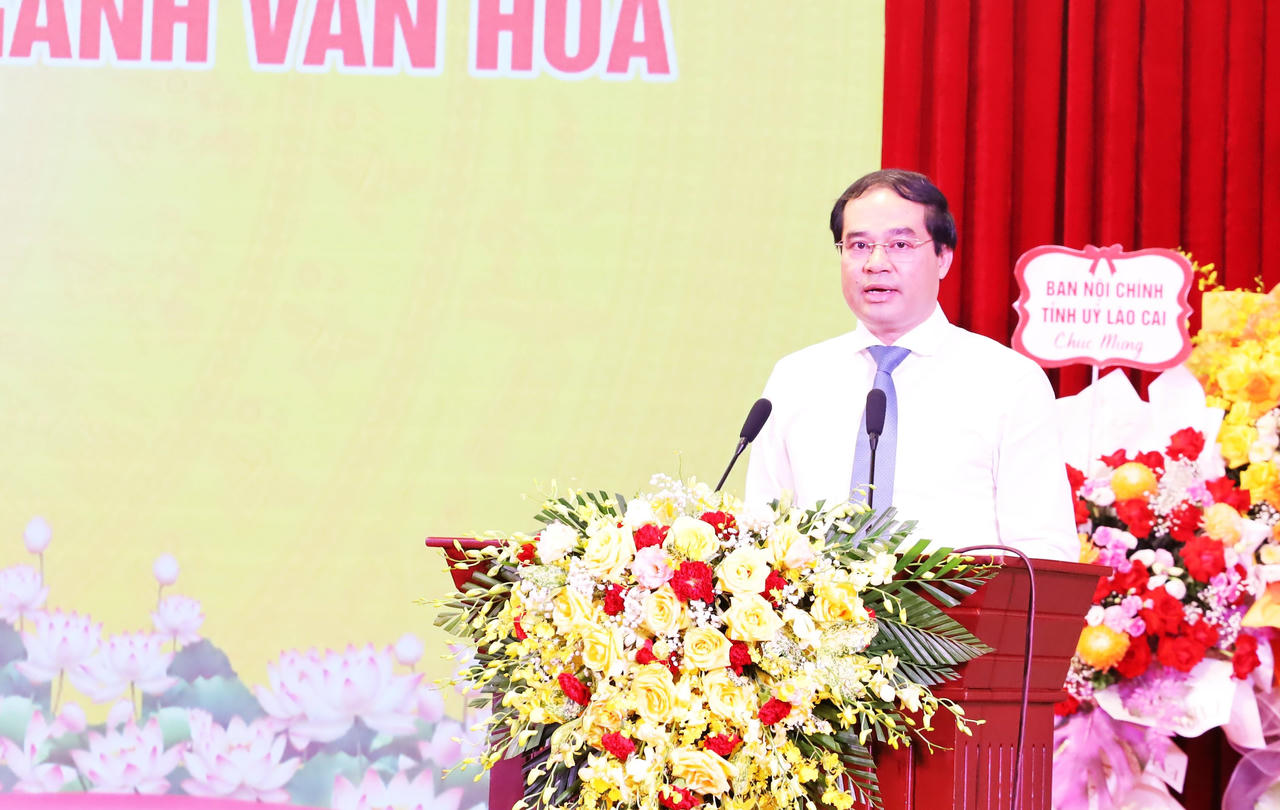 Bí thư Tỉnh ủy Lào Cai Trịnh Xuân Trường phát biểu tại buổi lễ.