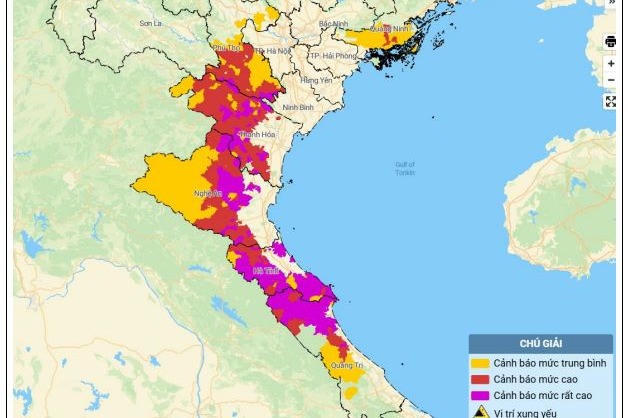 Cảnh báo mức nguy cơ rất cao về lũ quét, sạt lở đất ở Nghệ An, Hà Tĩnh, Quảng Trị
