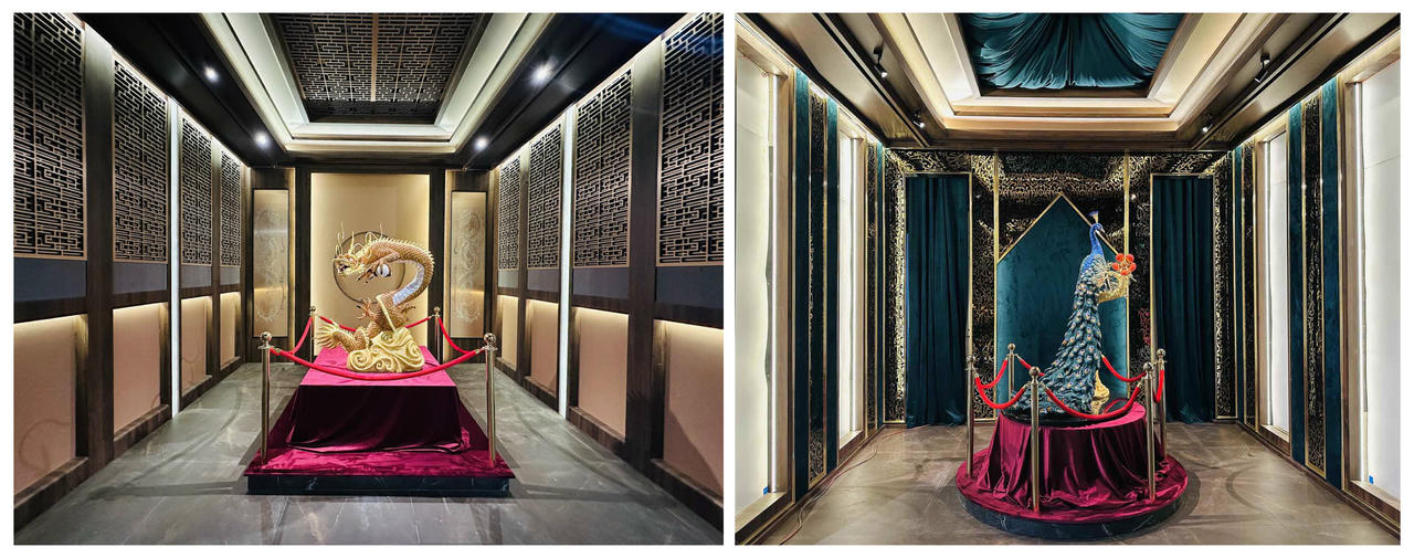 Cặp linh vật Rồng - Công được tạo tác trong 369 ngày đêm bởi 270 nghệ nhân là một trong những điểm tham quan đáng chú ý tại Thung lũng Tình yêu.