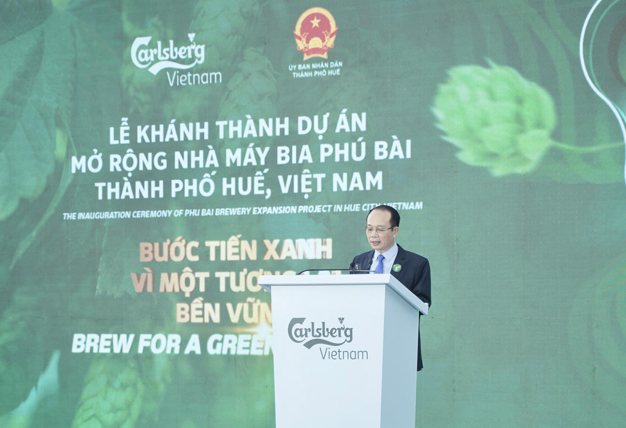 Ông Phan Quý Phương, Phó Chủ tịch UBND TP Huế phát biểu tại lễ khánh thành. 