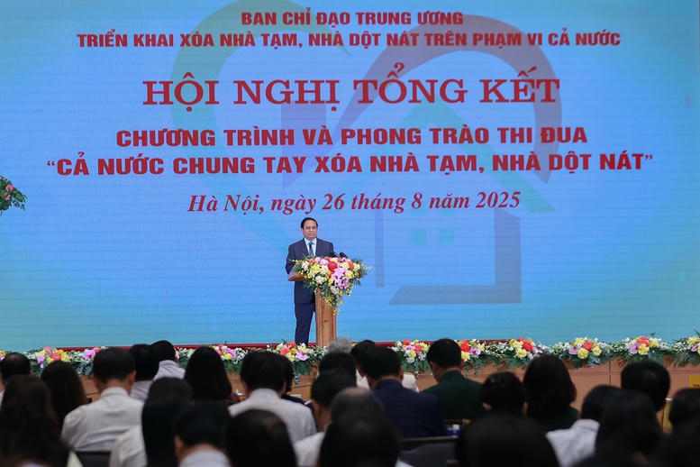 Thủ tướng: Xóa hơn 330.000 nhà tạm, dột nát là "Công trình Quốc gia đặc biệt" của "ý Đảng, lòng dân" - Ảnh: VGP/Nhật Bắc