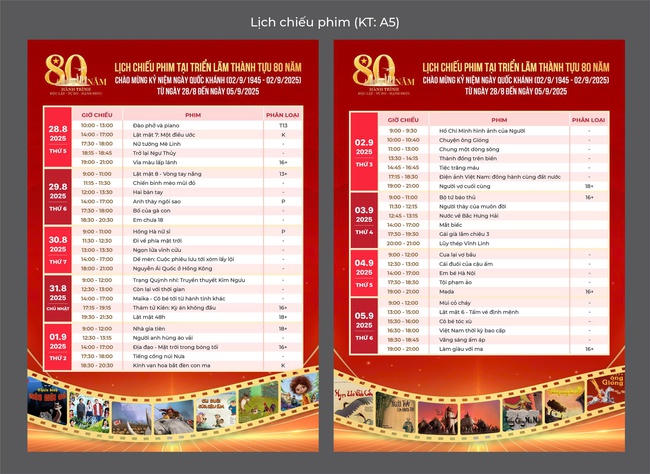 Triển lãm thành tựu Đất nước: Trình chiếu miễn phí 50 tác phẩm điện ảnh Việt