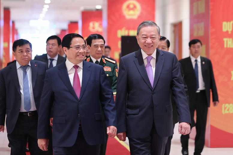 Tổng Bí thư Tô Lâm, Thủ tướng Phạm Minh Chính và các đại biểu dự Lễ kỷ niệm 80 năm thành lập Chính phủ nước Cộng hòa xã hội chủ nghĩa Việt Nam ngày 20/8/2025- Ảnh VGP/Nhật Bắc