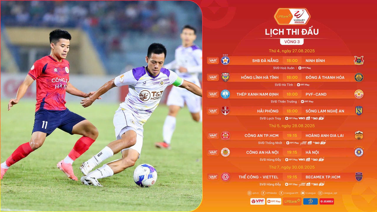 Vòng 3 V.League: Trận chiến vào ngày mưa
