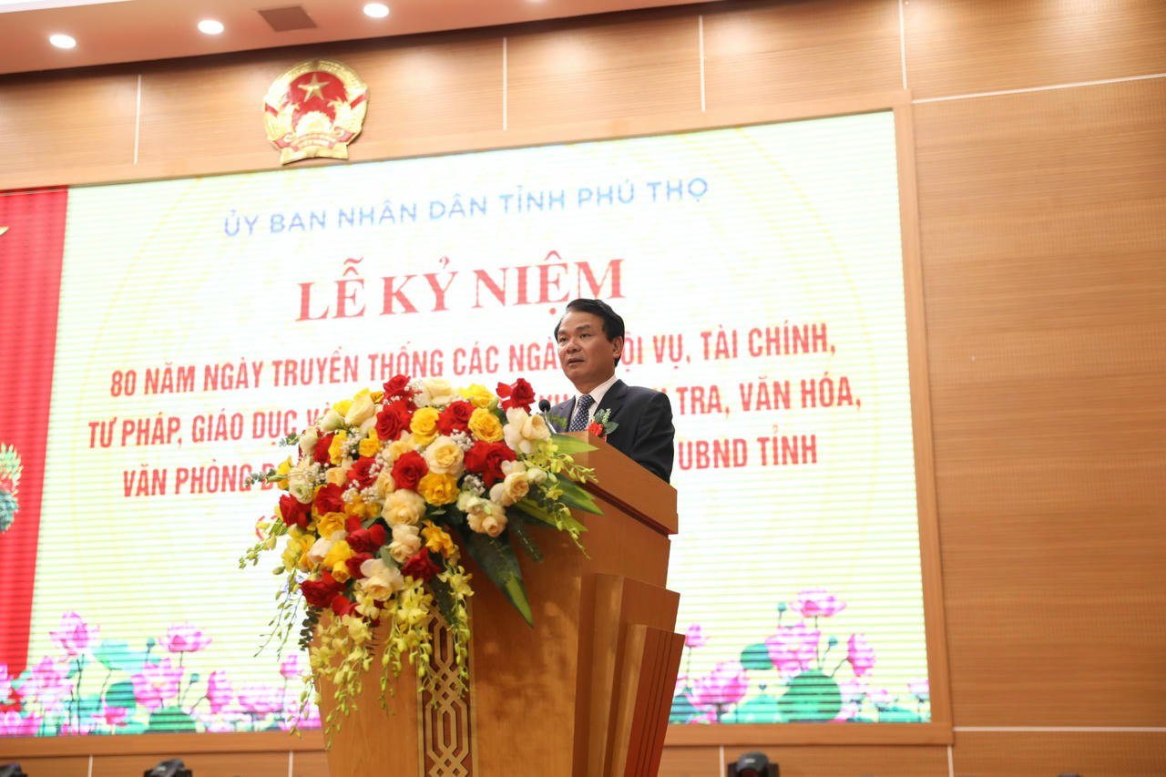 Bí thư Tỉnh ủy Phú Thọ Đặng Xuân Phong phát biểu tại buổi lễ. Ảnh: Ngọc Phúc