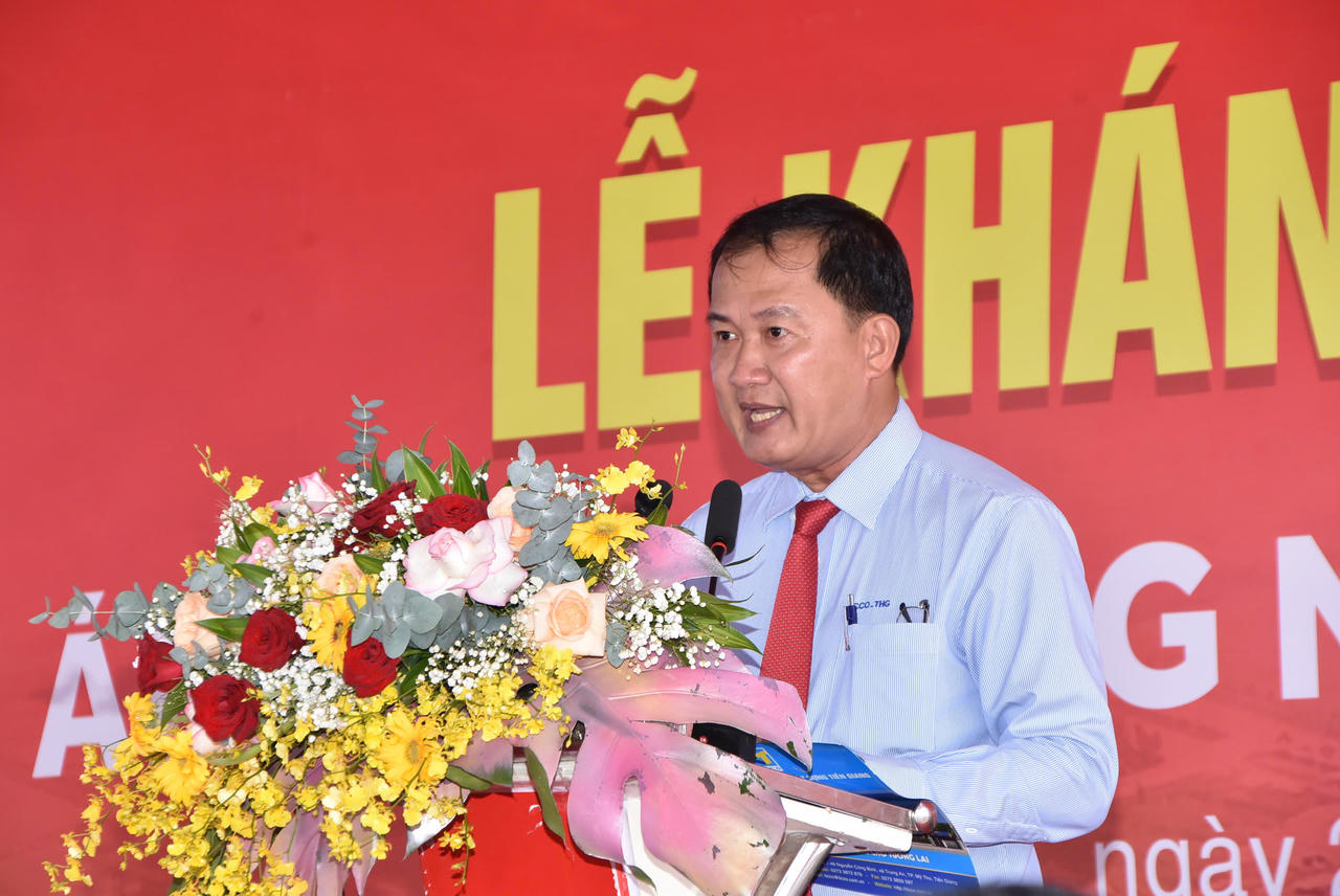 Tổng Giám đốc Công ty Cổ phần Đầu tư và Xây dựng Tiền Giang Vũ Huy Giáp phát biểu.