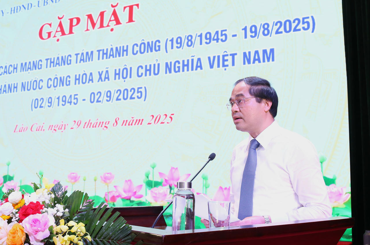 Bí thư Tỉnh ủy Lào Cai Trịnh Xuân Trường phát biểu tại buổi lễ.