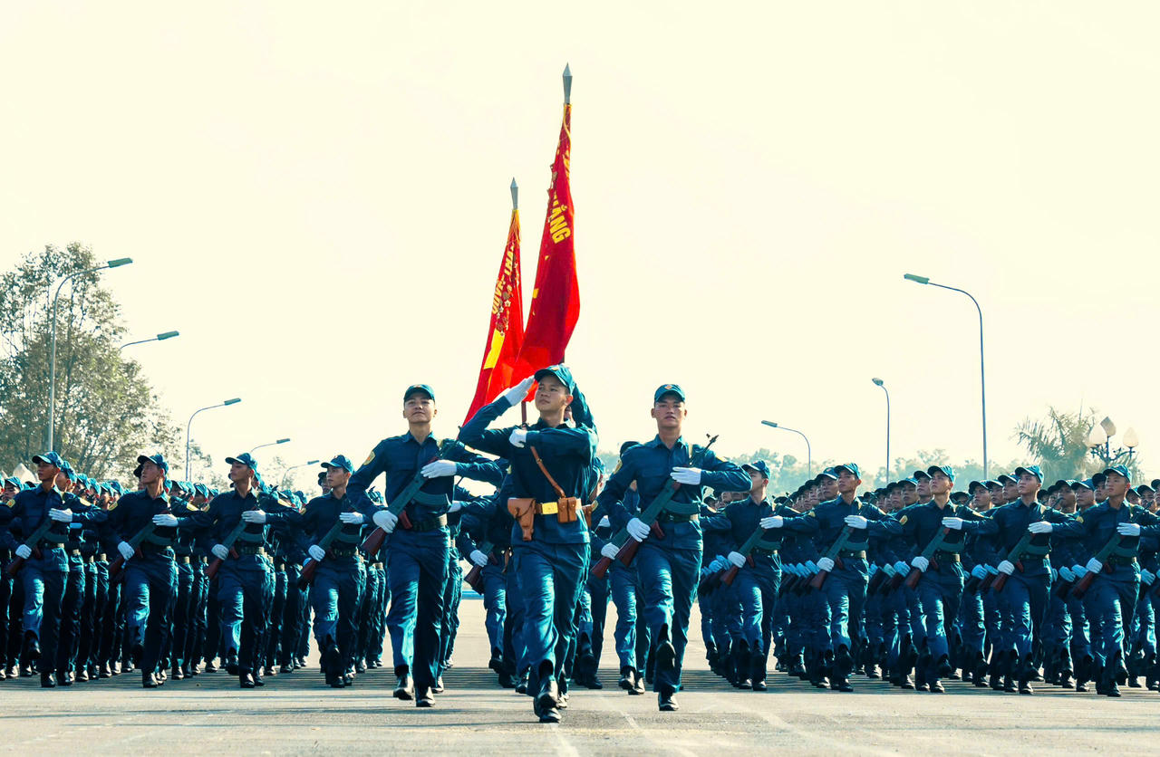 Các chiến sĩ luyện tập chuẩn bị tốt nhất cho liễu diễu binh, diễu hành mừng 80 Quốc Khánh 2/9. 