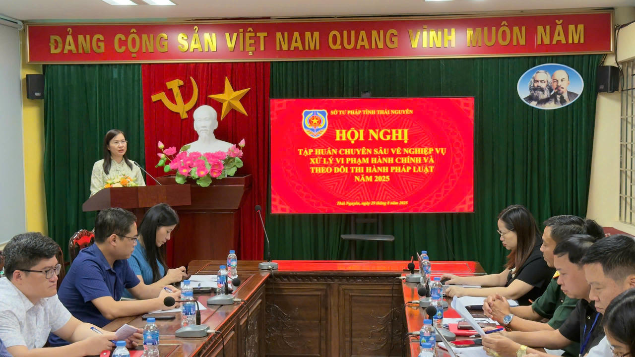 Sở Tư pháp Thái Nguyên hội nghị chuyên sâu về nghiệp vụ xử lý vi phạm hành chính và theo dõi thi hành pháp luật 
