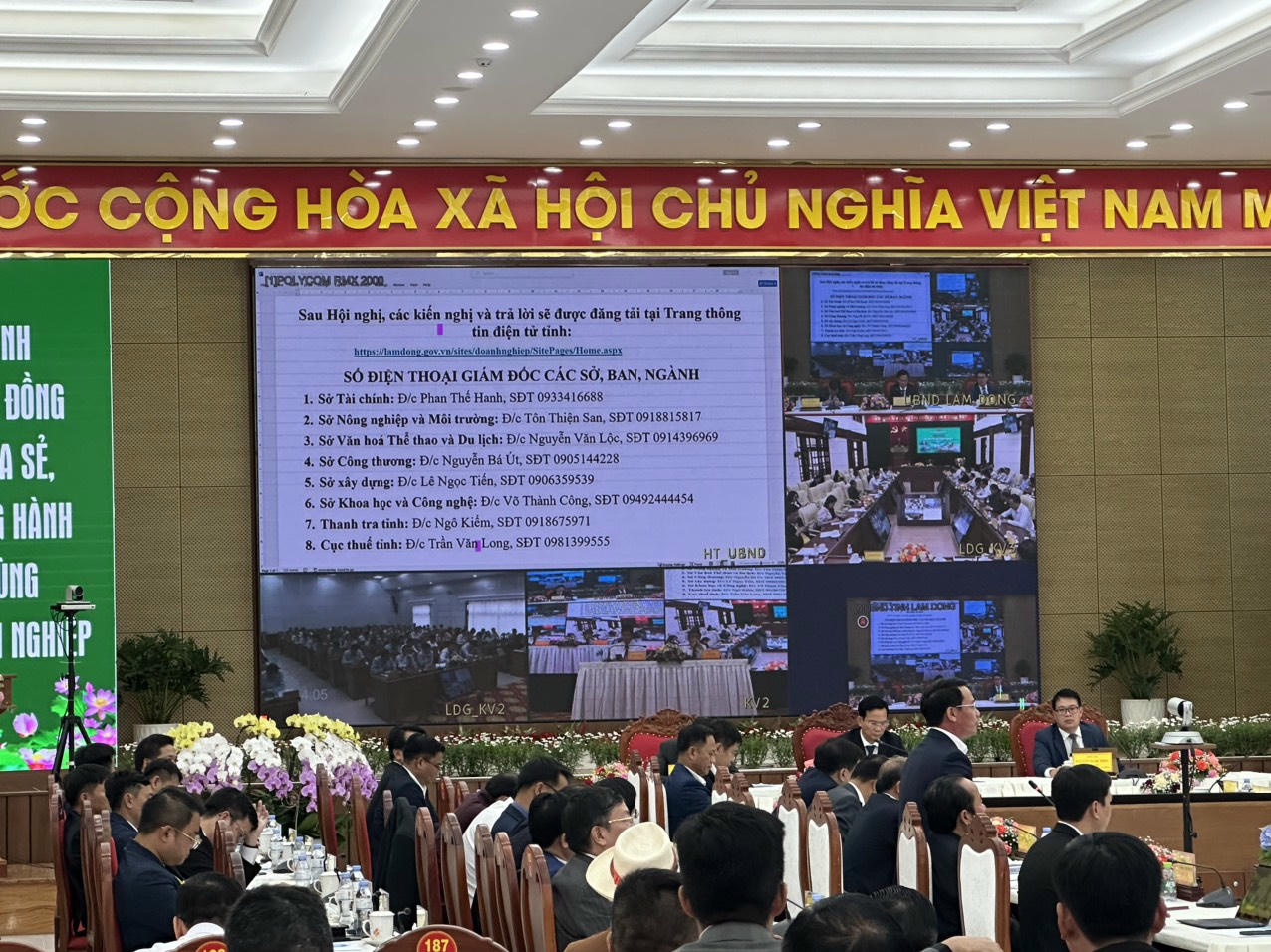 Ban tổ chức công khai số điện thoại các sở, ban, ngành để doanh nghiệp, nhà đầu tư thuận lợi trao đổi, tháo gỡ khó khăn.