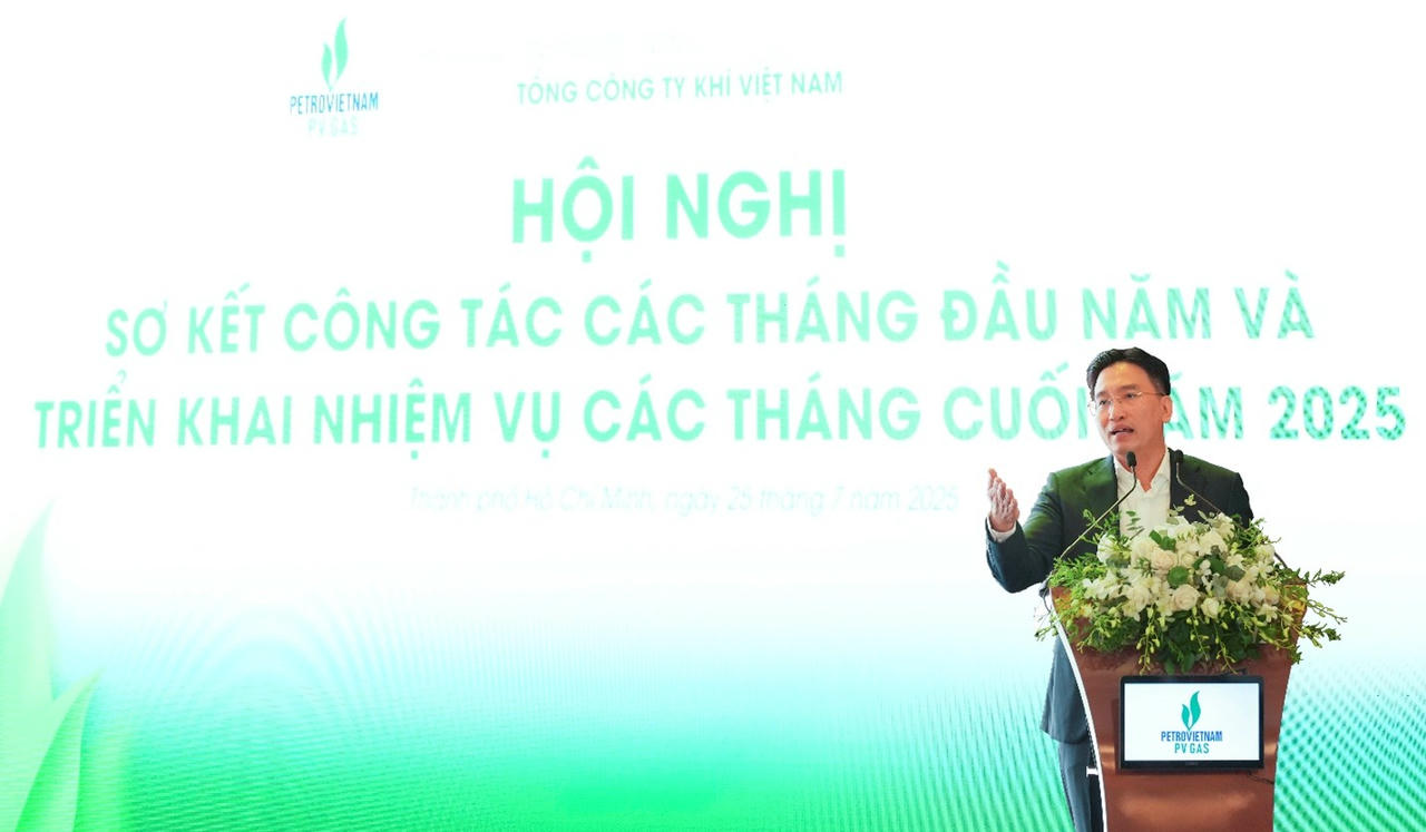 Chủ tịch PV GAS Nguyễn Thanh Bình phát biểu tại Hội nghị.