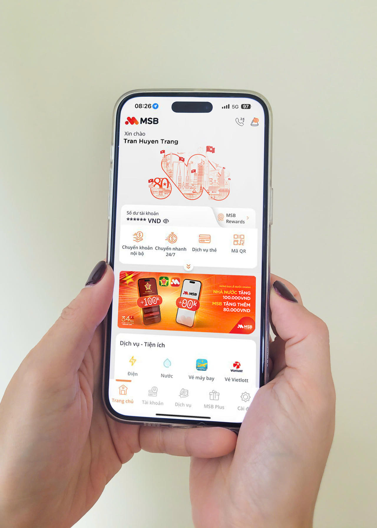 MSB tặng thêm 80.000 đồng cho người dân liên kết tài khoản nhận an sinh xã hội nhân dịp 2/9